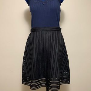 J. Crew Black eyelet skirt in poly